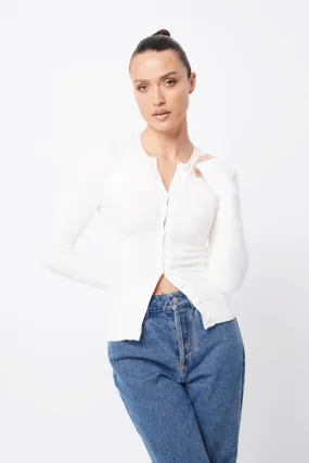Lyon Cardigan White