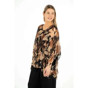M-Made in Italy - Vanishing Blooms Woven Tunic