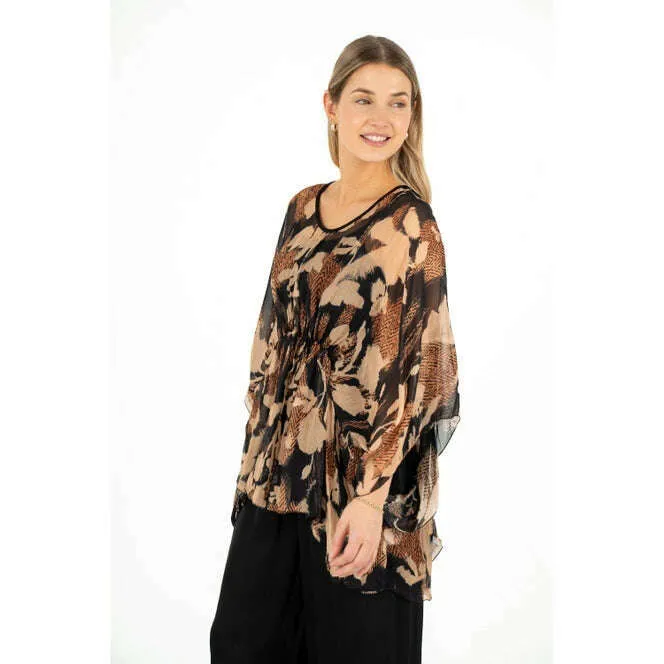 M-Made in Italy - Vanishing Blooms Woven Tunic