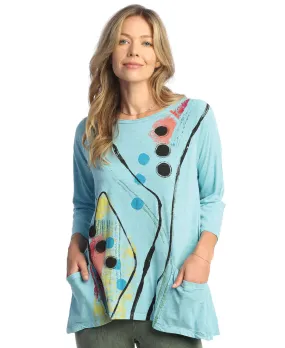M12-1817 Tunic w/ 2 Pockets - Light Blue