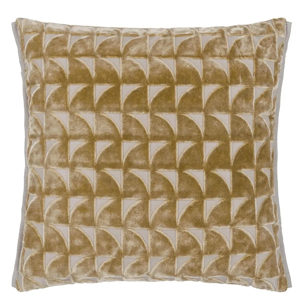 Marquise Hemp Velvet Throw Pillow by Designers Guild