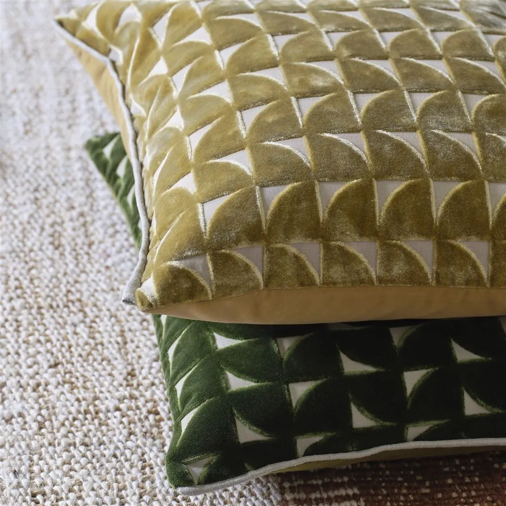 Marquise Hemp Velvet Throw Pillow by Designers Guild