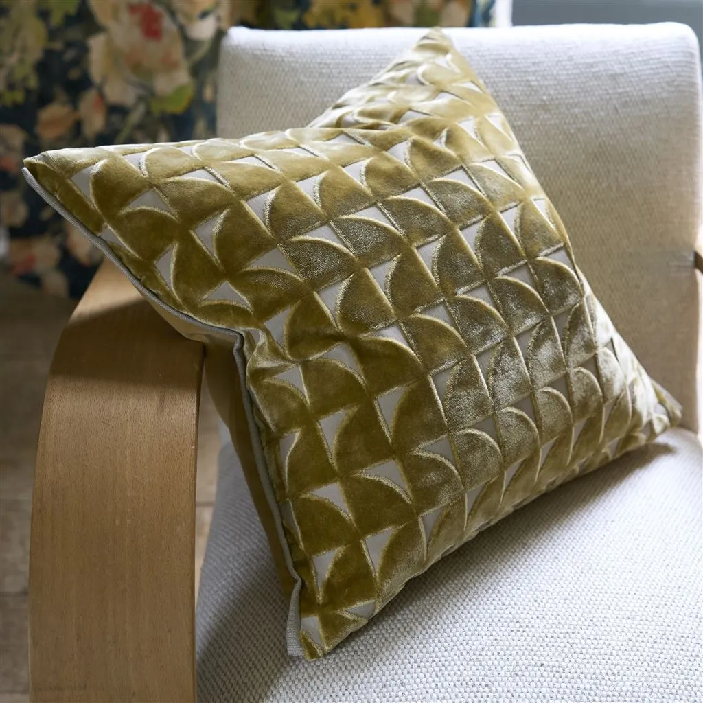 Marquise Hemp Velvet Throw Pillow by Designers Guild