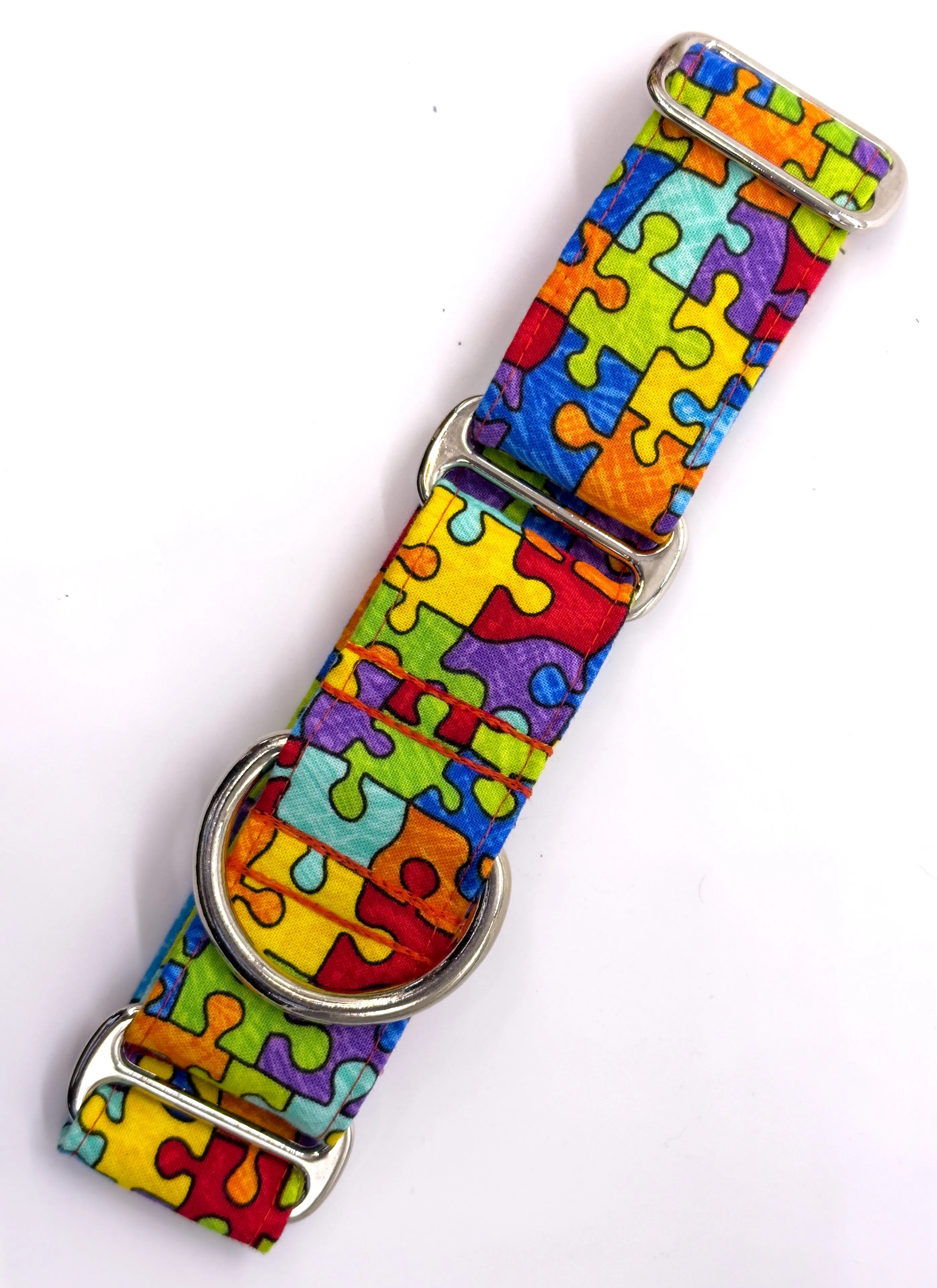 Martingale Collar - Puzzle Piece Rainbow