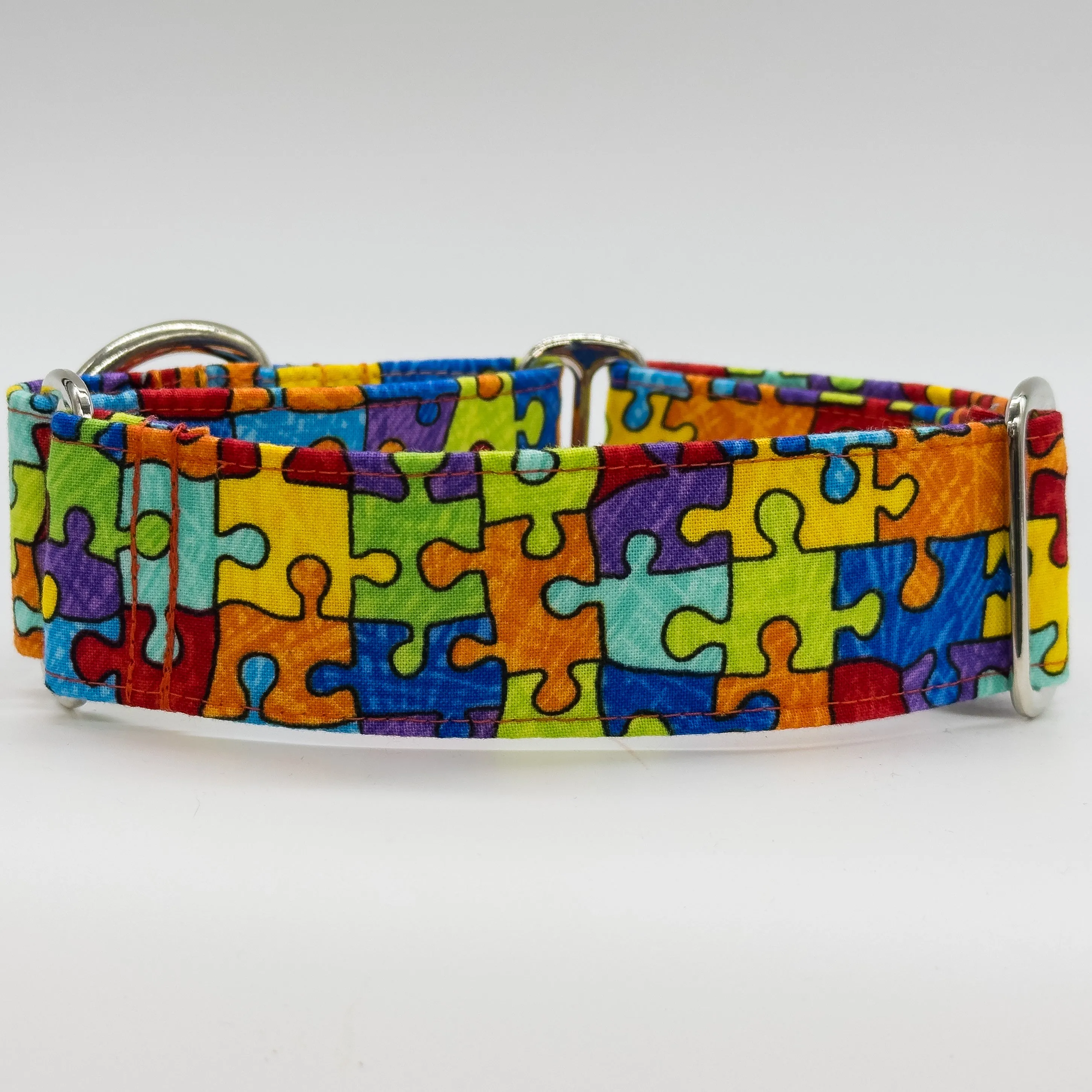 Martingale Collar - Puzzle Piece Rainbow