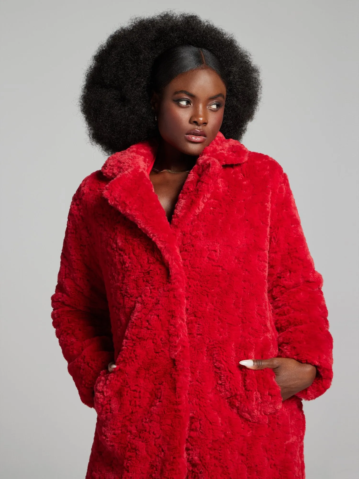 Maxine Faux-Fur Midi Coat