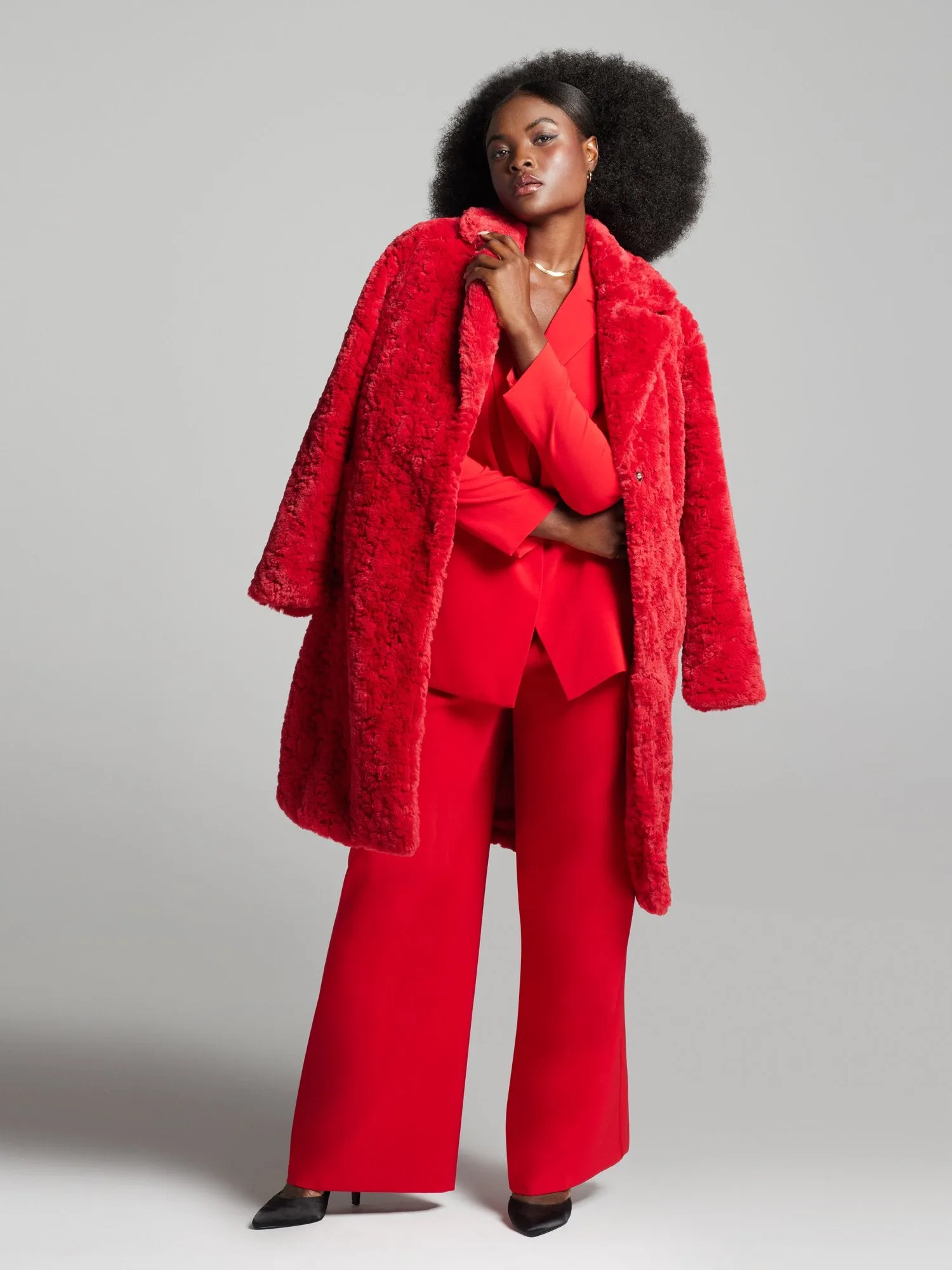 Maxine Faux-Fur Midi Coat