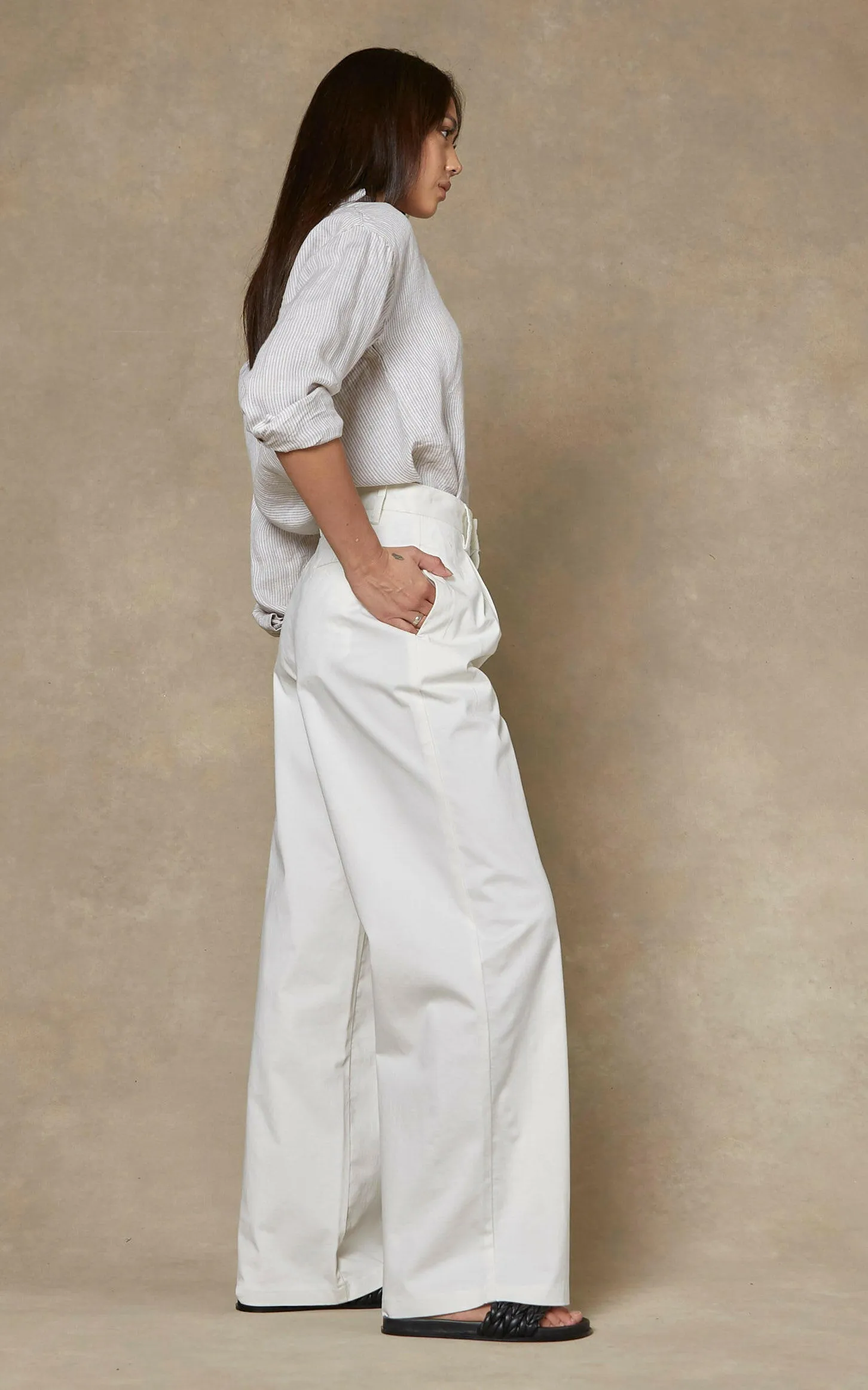 Maya Ivory Wide Leg Pants