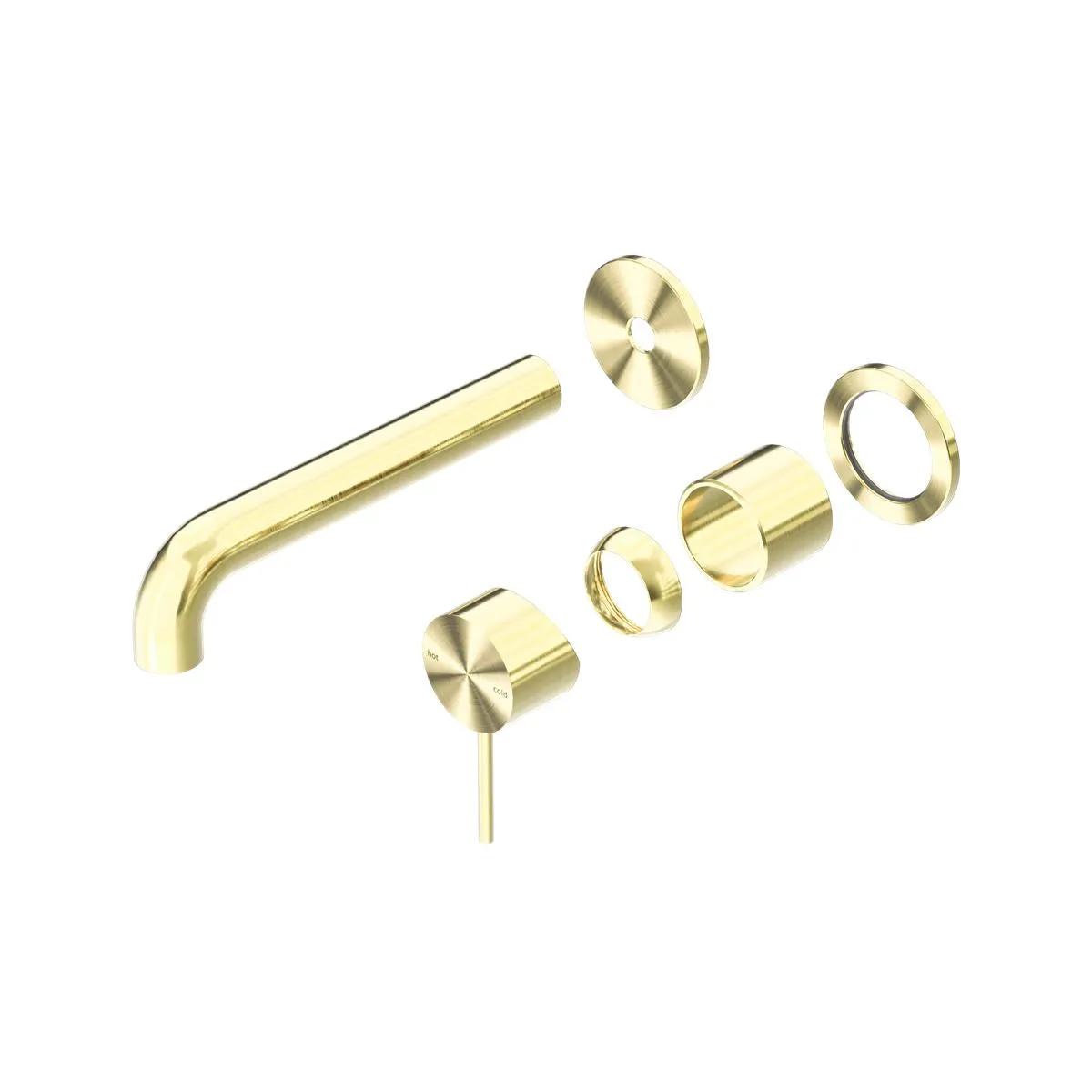 MECCA WALL BASIN/BATH MIXER SEPARATE BACK PLATE 120MM TRIM KITS ONLY BRUSHED GOLD