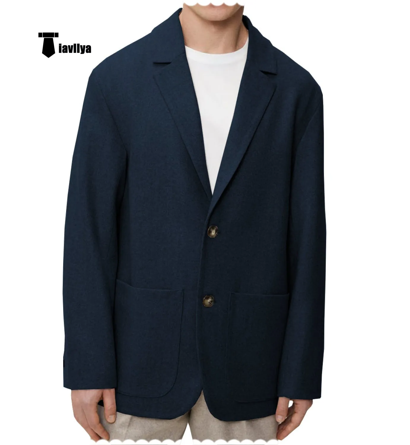 Men's Casual Tweed Notch Lapel Blazer