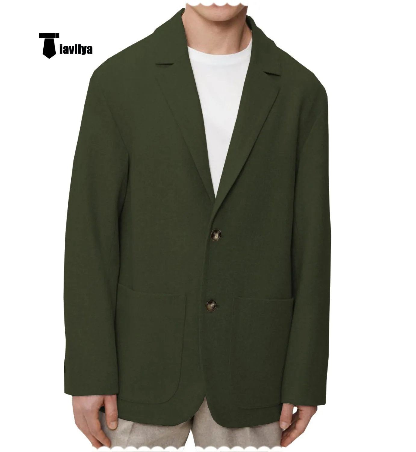Men's Casual Tweed Notch Lapel Blazer
