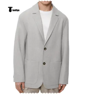 Men's Casual Tweed Notch Lapel Blazer