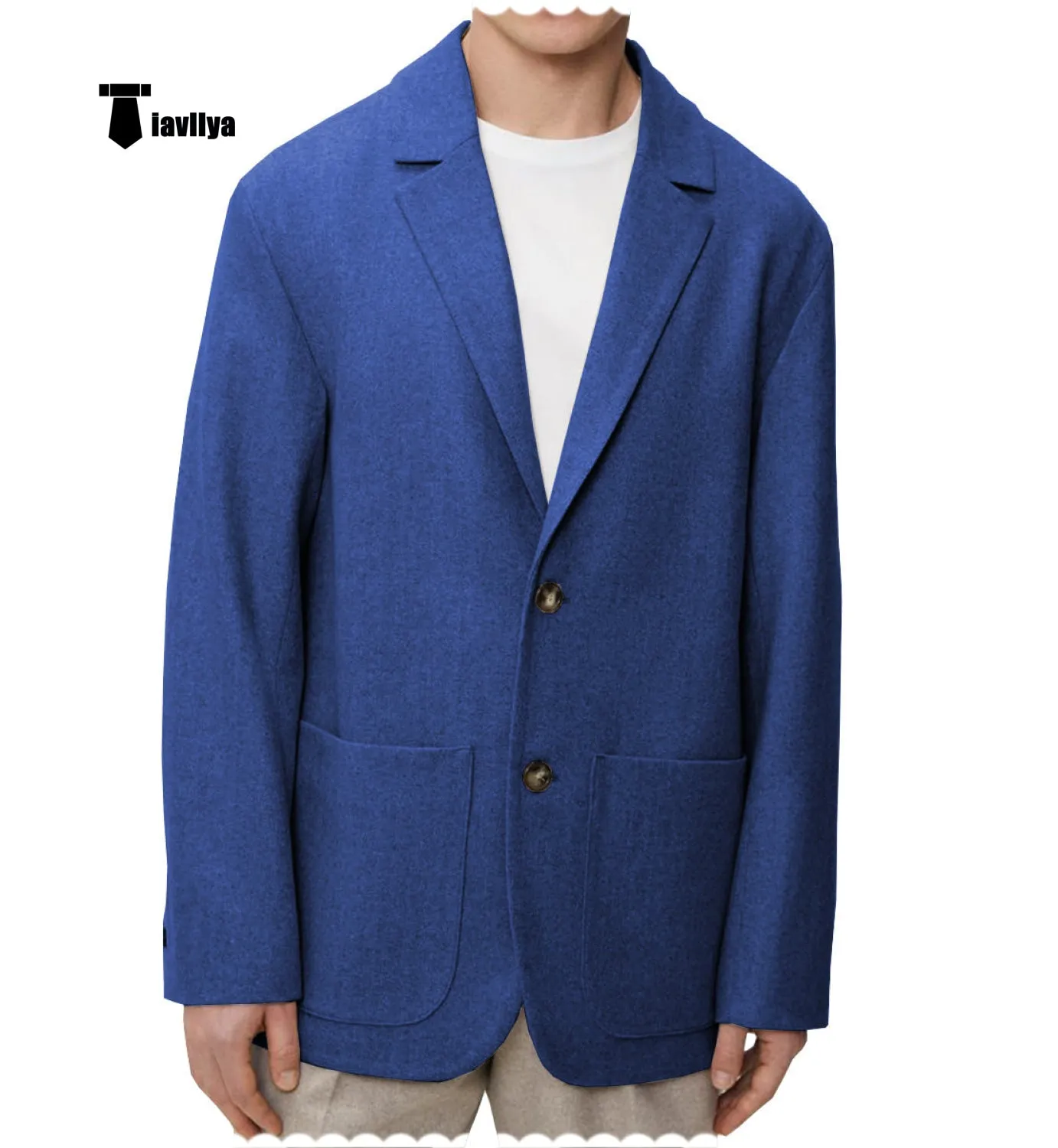 Men's Casual Tweed Notch Lapel Blazer