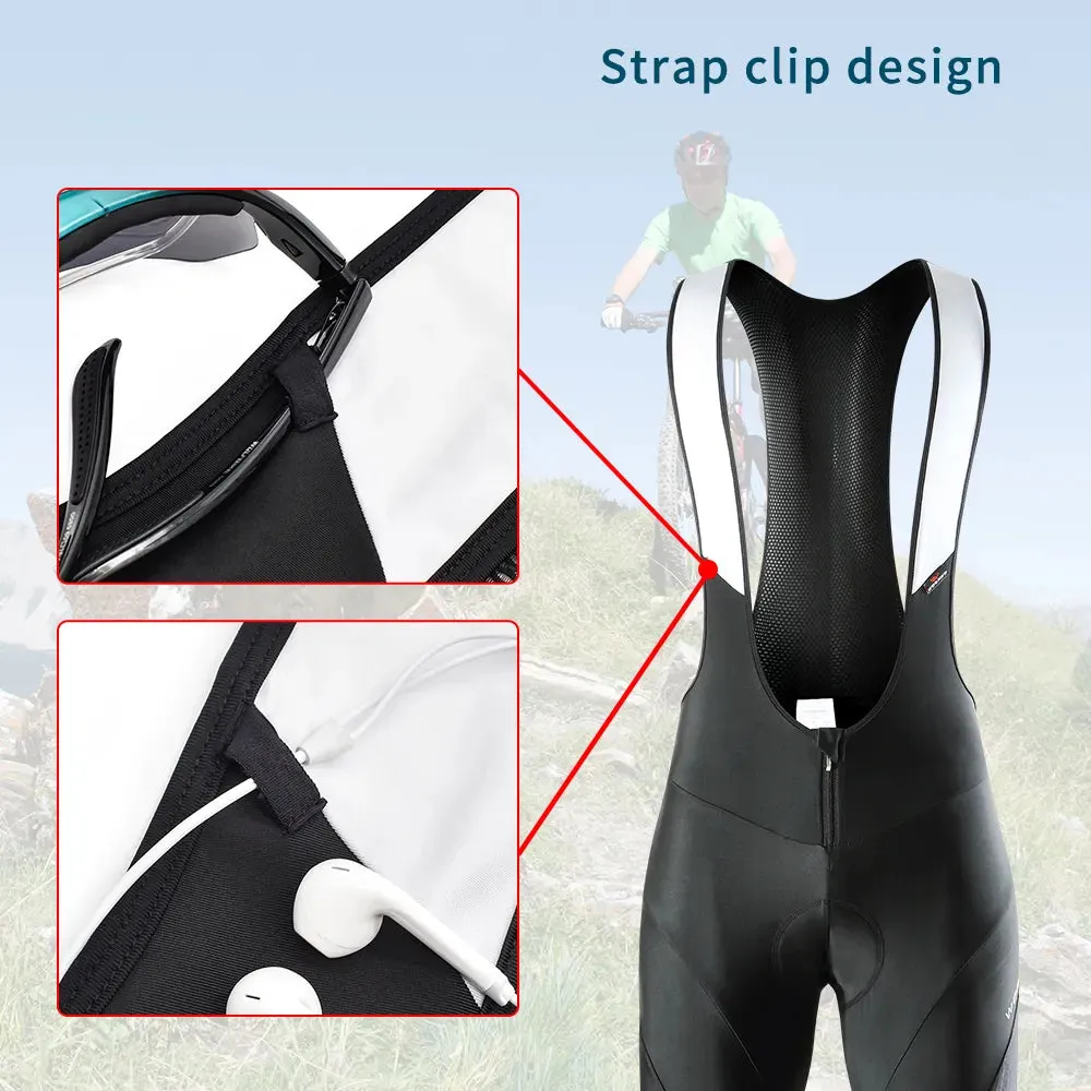 Men's Summer Breathable Cycling Bib Pants Mountain Bike Zipper Cycling Tights Pro Team Gel Padded MTB Bike Long Pants