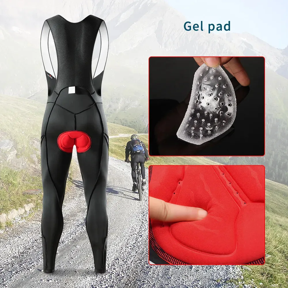 Men's Summer Breathable Cycling Bib Pants Mountain Bike Zipper Cycling Tights Pro Team Gel Padded MTB Bike Long Pants