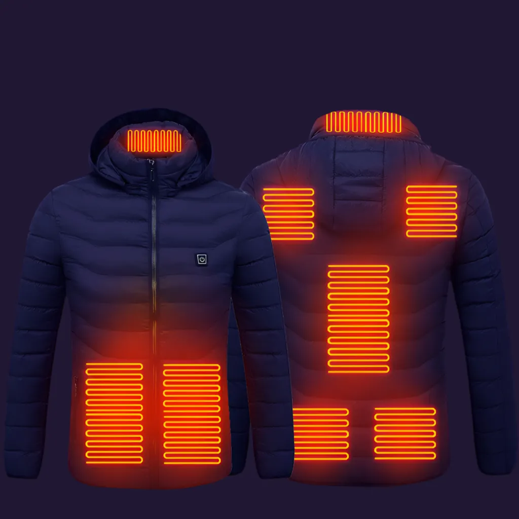 Men’s USB Heated Jacket – Thermal Cotton Coat for Winter