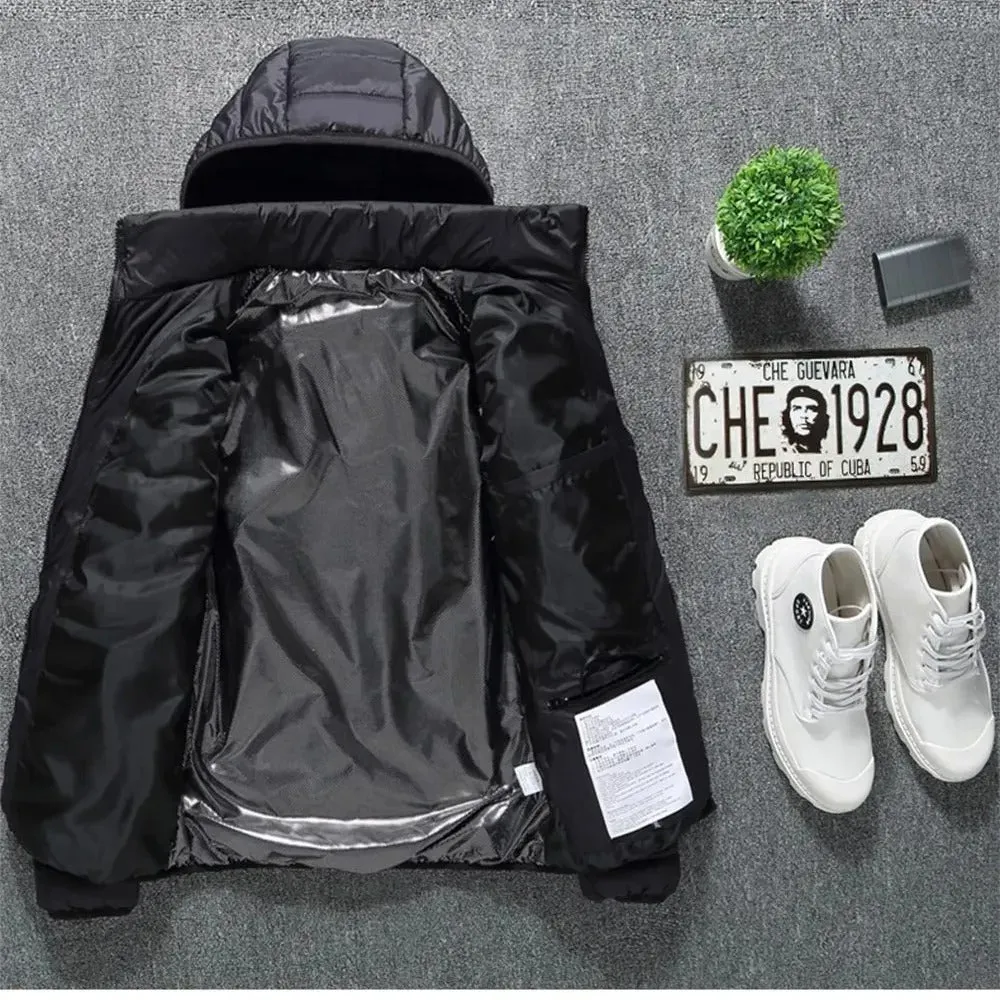 Men’s USB Heated Jacket – Thermal Cotton Coat for Winter