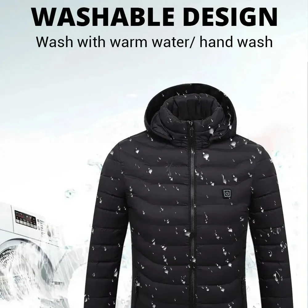 Men’s USB Heated Jacket – Thermal Cotton Coat for Winter