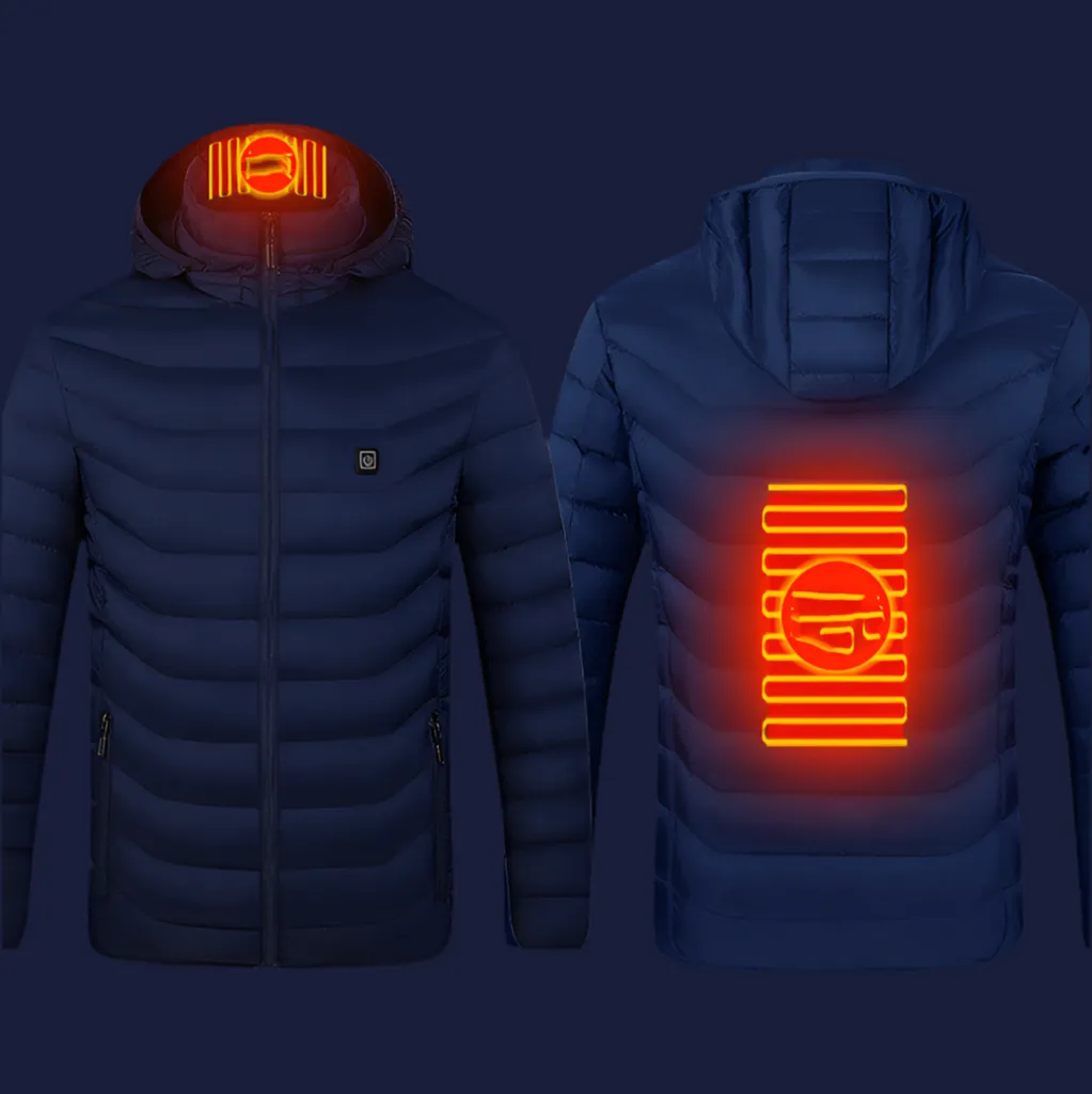 Men’s USB Heated Jacket – Thermal Cotton Coat for Winter