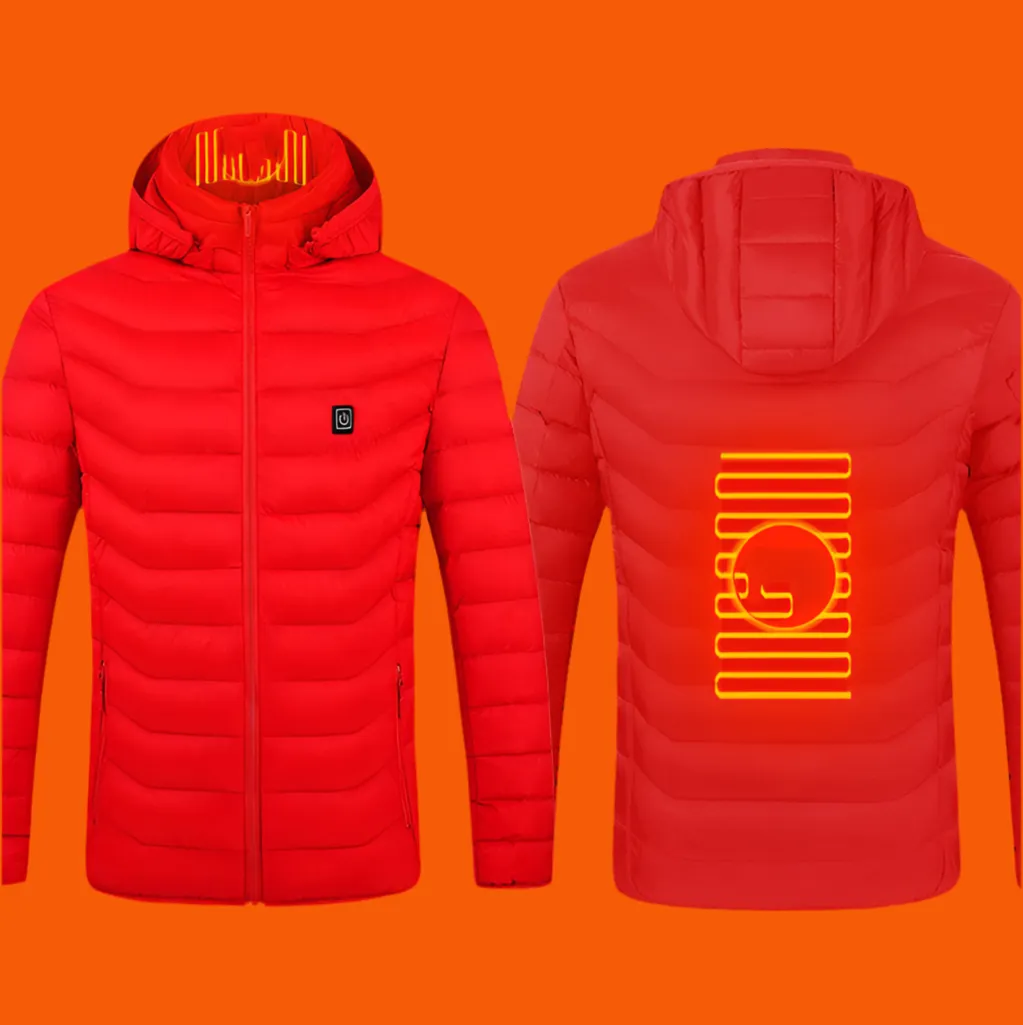 Men’s USB Heated Jacket – Thermal Cotton Coat for Winter