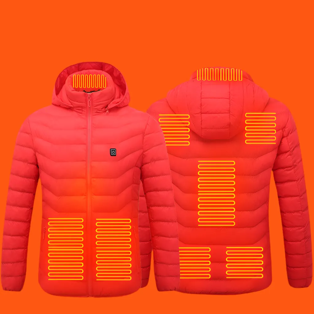 Men’s USB Heated Jacket – Thermal Cotton Coat for Winter