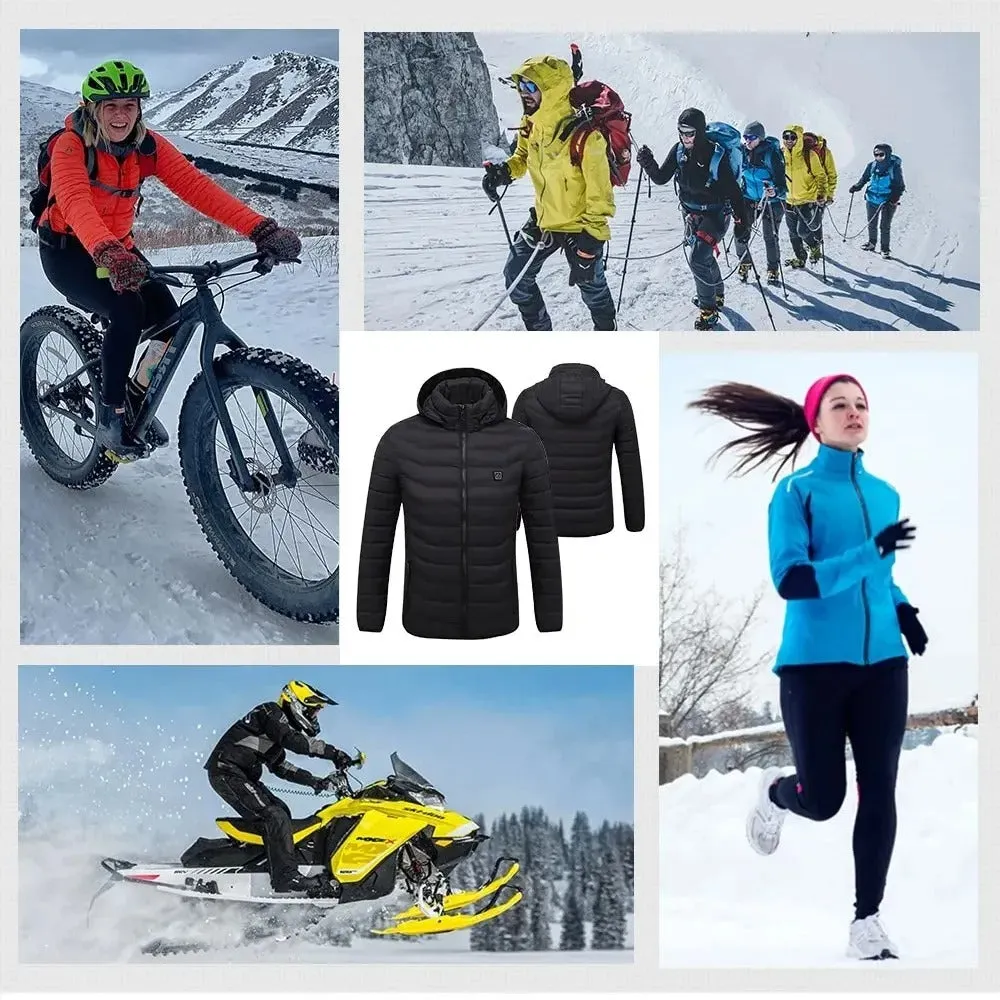 Men’s USB Heated Jacket – Thermal Cotton Coat for Winter