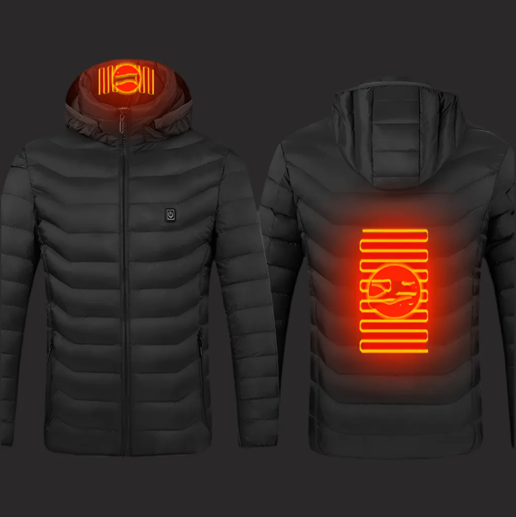 Men’s USB Heated Jacket – Thermal Cotton Coat for Winter