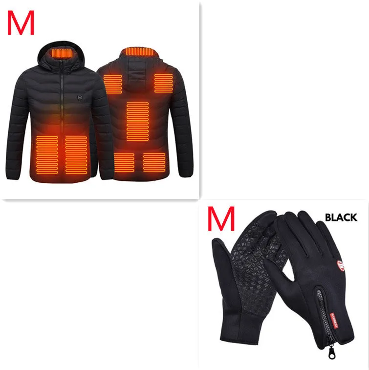 Men’s USB Heated Jacket – Thermal Cotton Coat for Winter