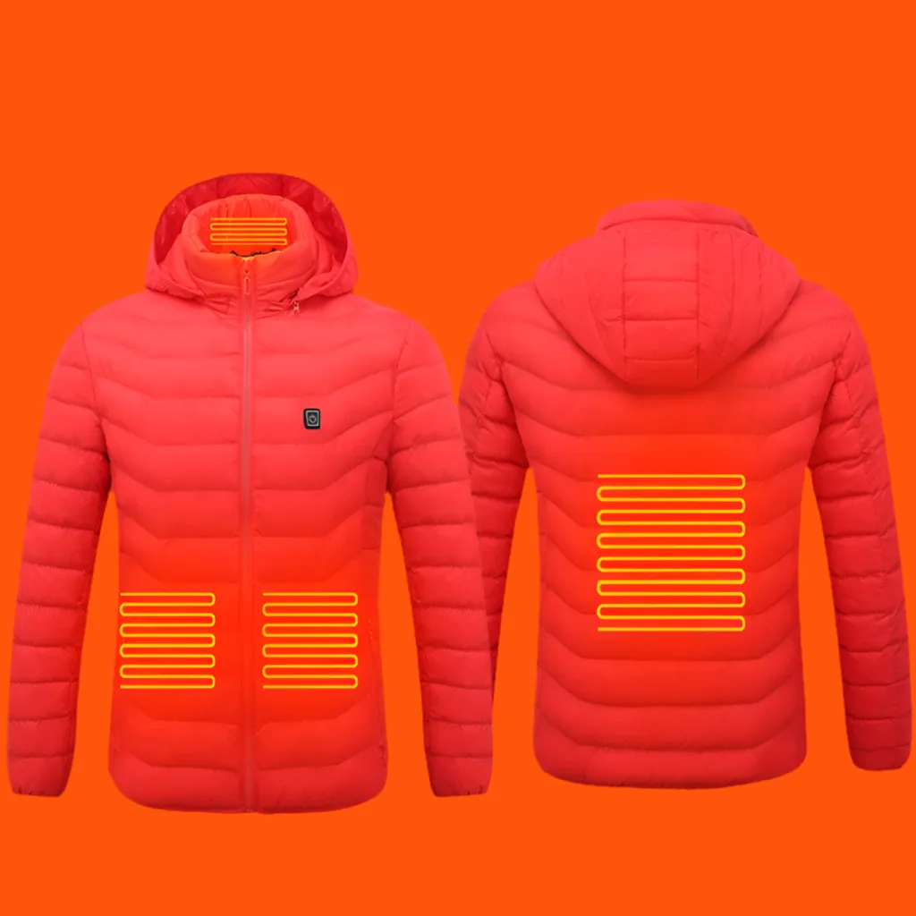Men’s USB Heated Jacket – Thermal Cotton Coat for Winter