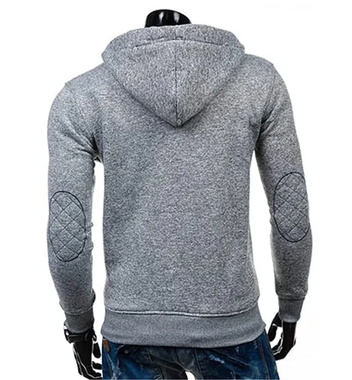 Men's Zipper Hoodie with Elbow Details