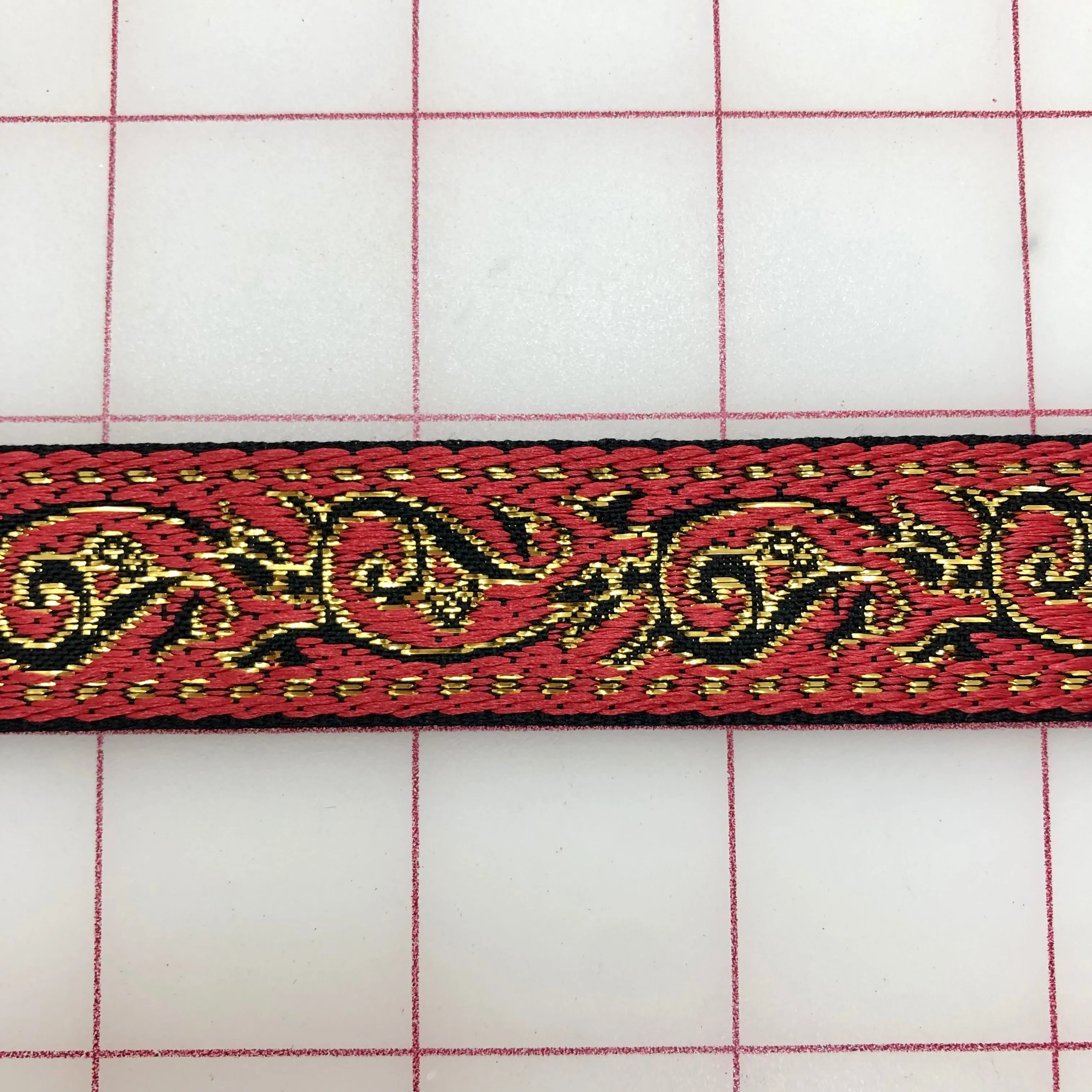 Metallic Ribbon - 1-inch Red, Gold, and Black