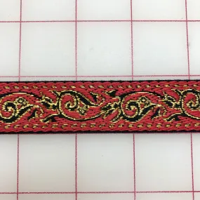 Metallic Ribbon - 1-inch Red, Gold, and Black