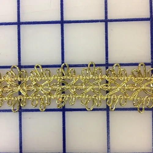 Metallic Trim - 1-inch Double-Loop Gold Close-Out