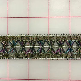 Metallic Trim - 1.125-inch Vintage Gold Multi-Color