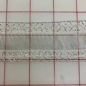 Metallic Trim - 1.5-inch Silver Wired Ribbon Close-Out