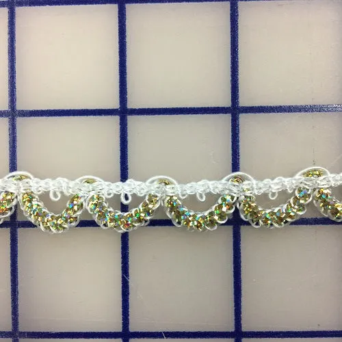 Metallic Trim - 3/8-inch Vintage White and Gold Close-Out