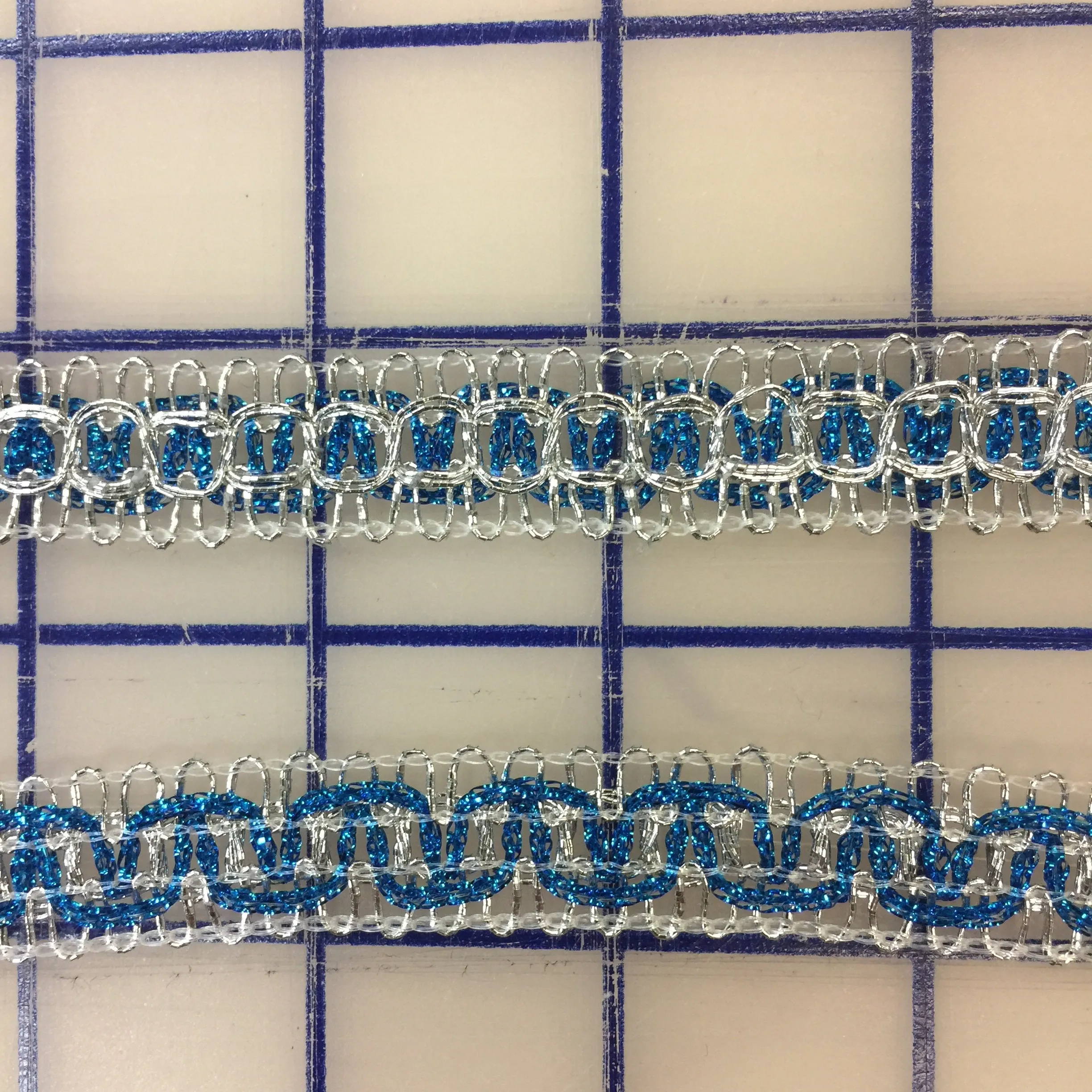 Metallic Trim - .5-inch Metallic Turquoise and Silver