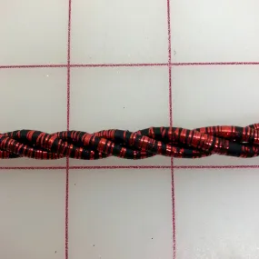 Metallic Trim - 6mm Fancy Twisted Cord Red/Black Metallic Close-Out