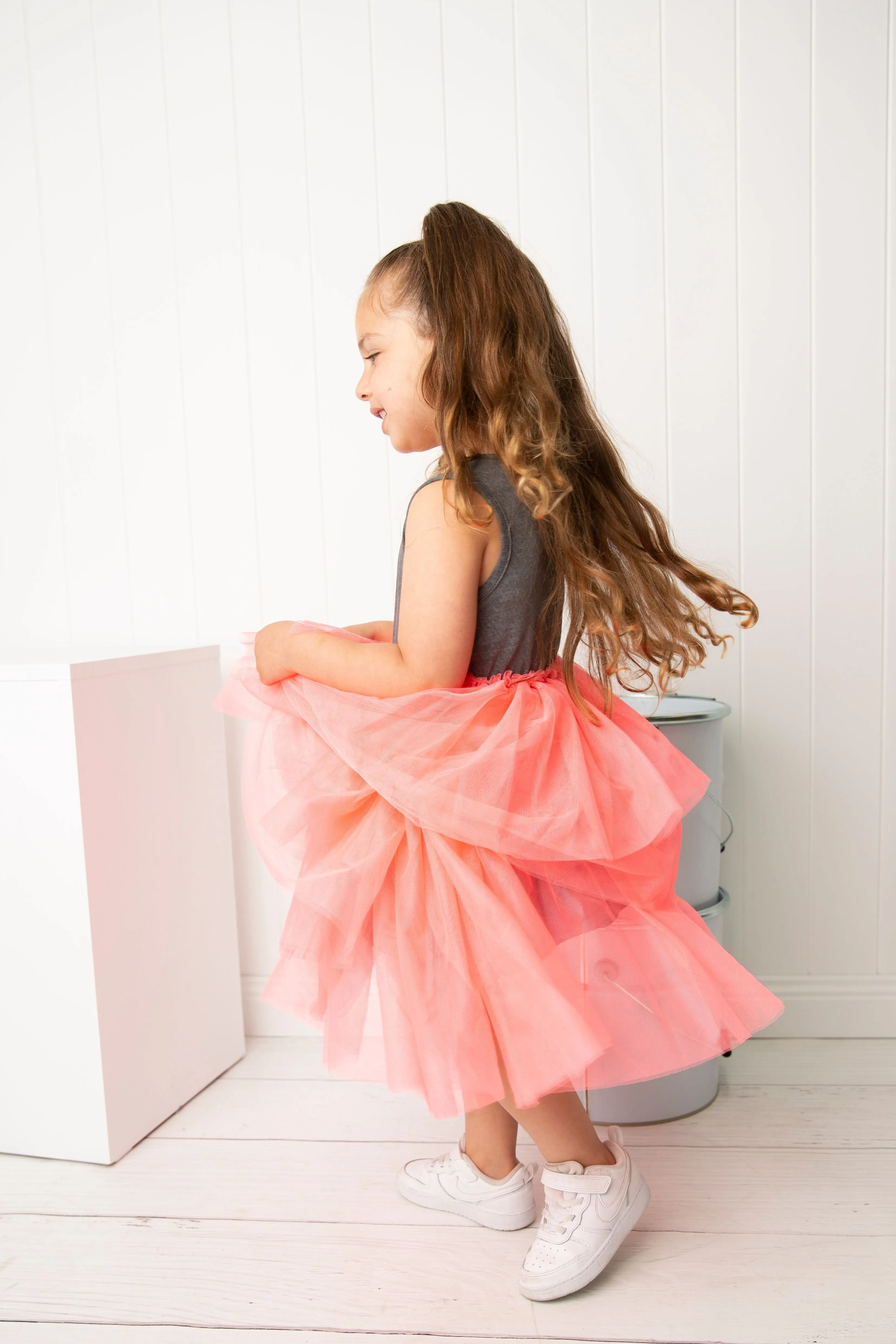 Mila CS Layered Tutu - Grey/Pink