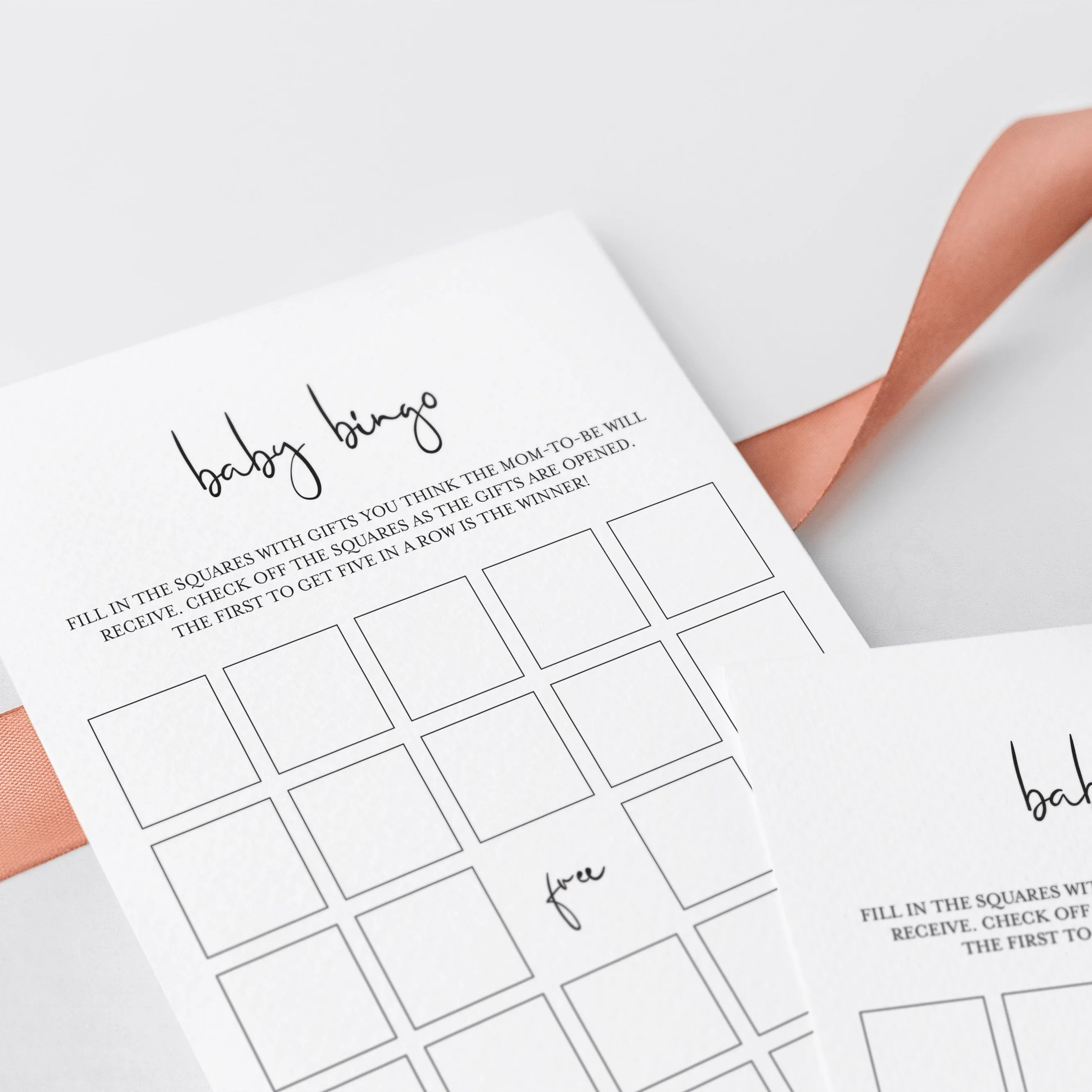Minimalist Baby Bingo Pre Filled And Blank Cards Printable