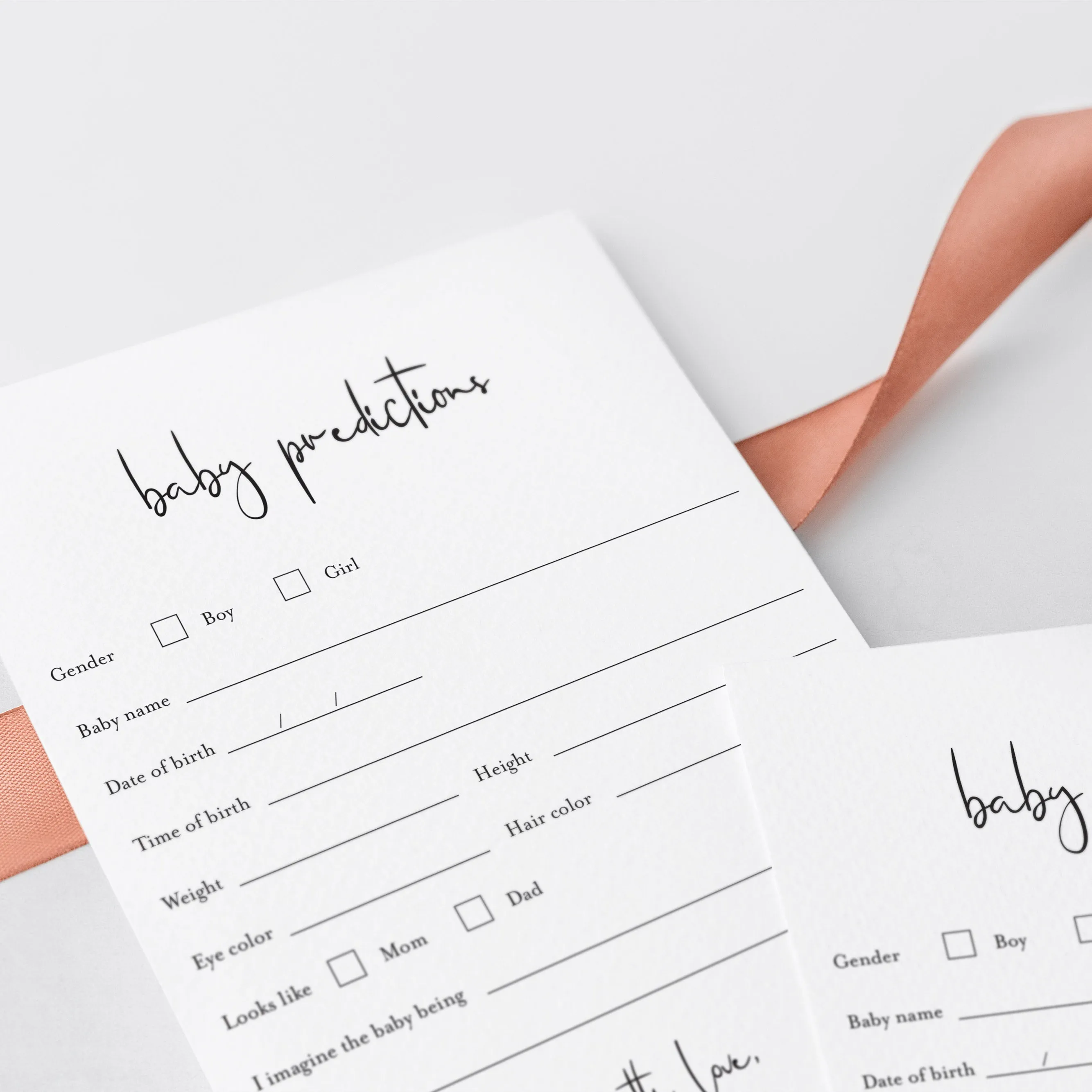 Minimalist Baby Predictions Card Printable