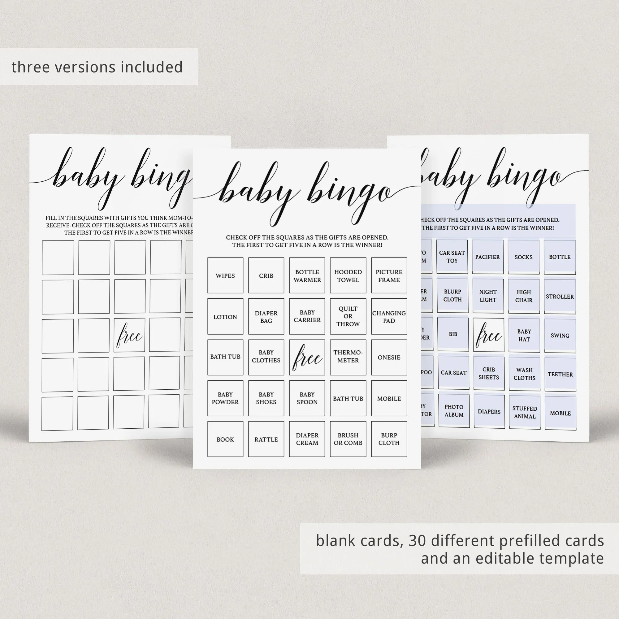 Minimalist Baby Shower Complete Bundle 19 Printables