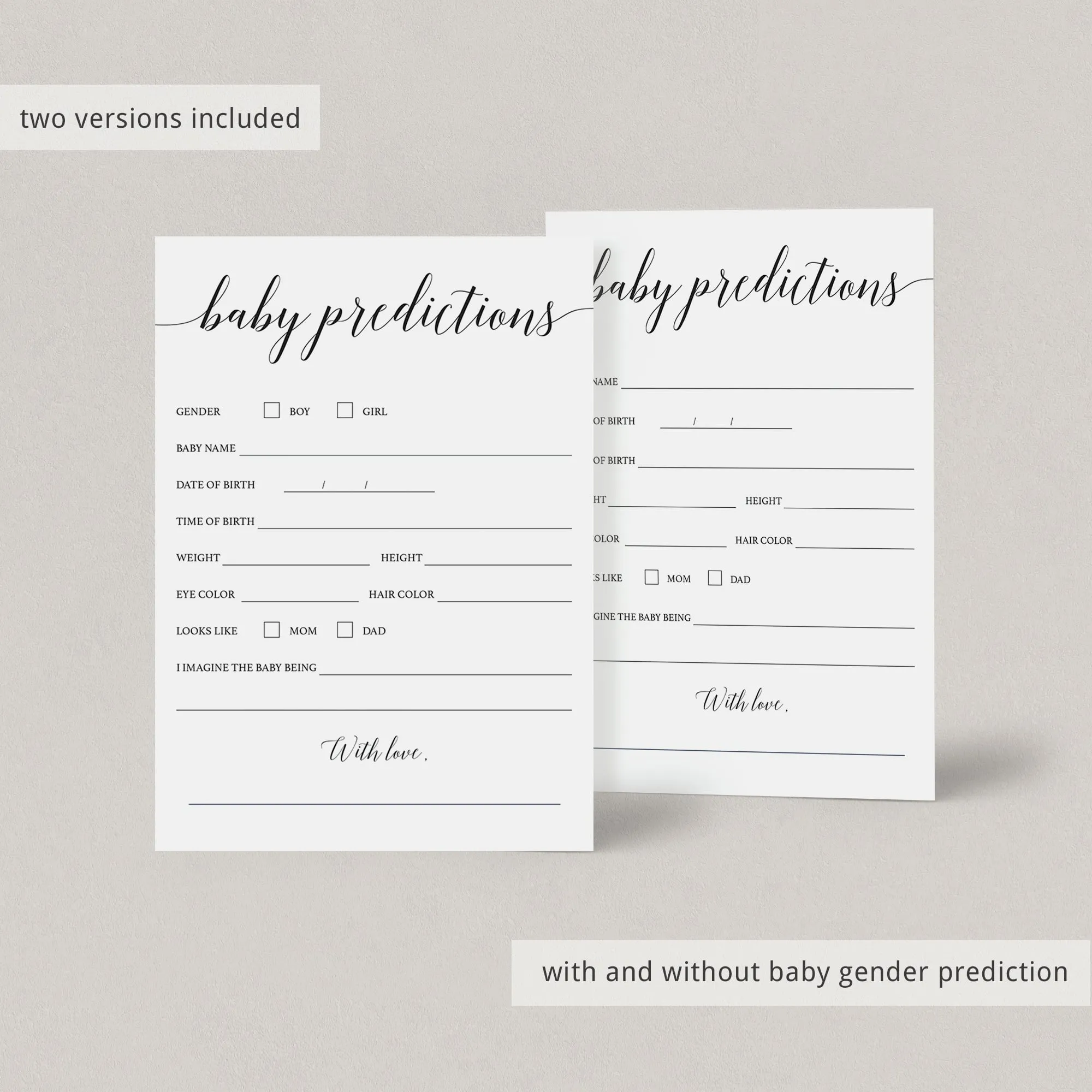 Minimalist Baby Shower Complete Bundle 19 Printables