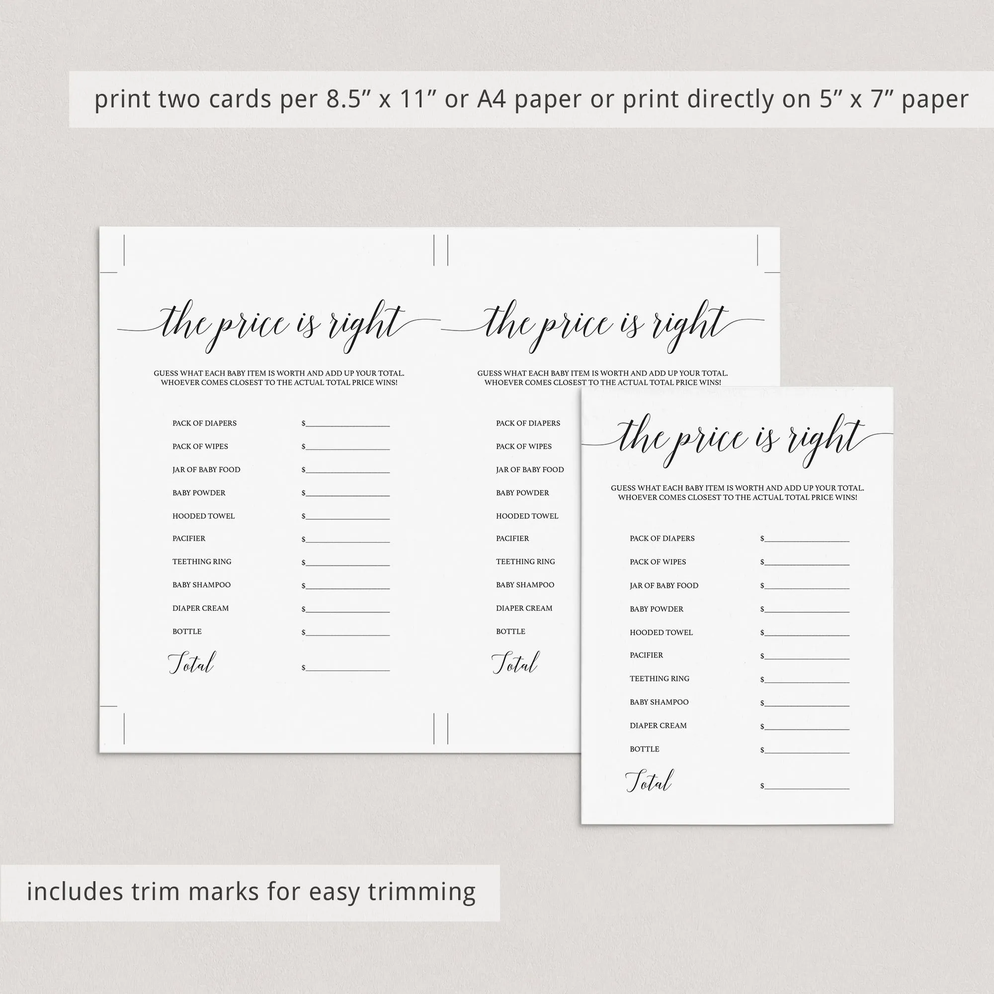 Minimalist Baby Shower Complete Bundle 19 Printables