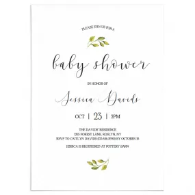 Minimalist Baby Shower Invitation Template