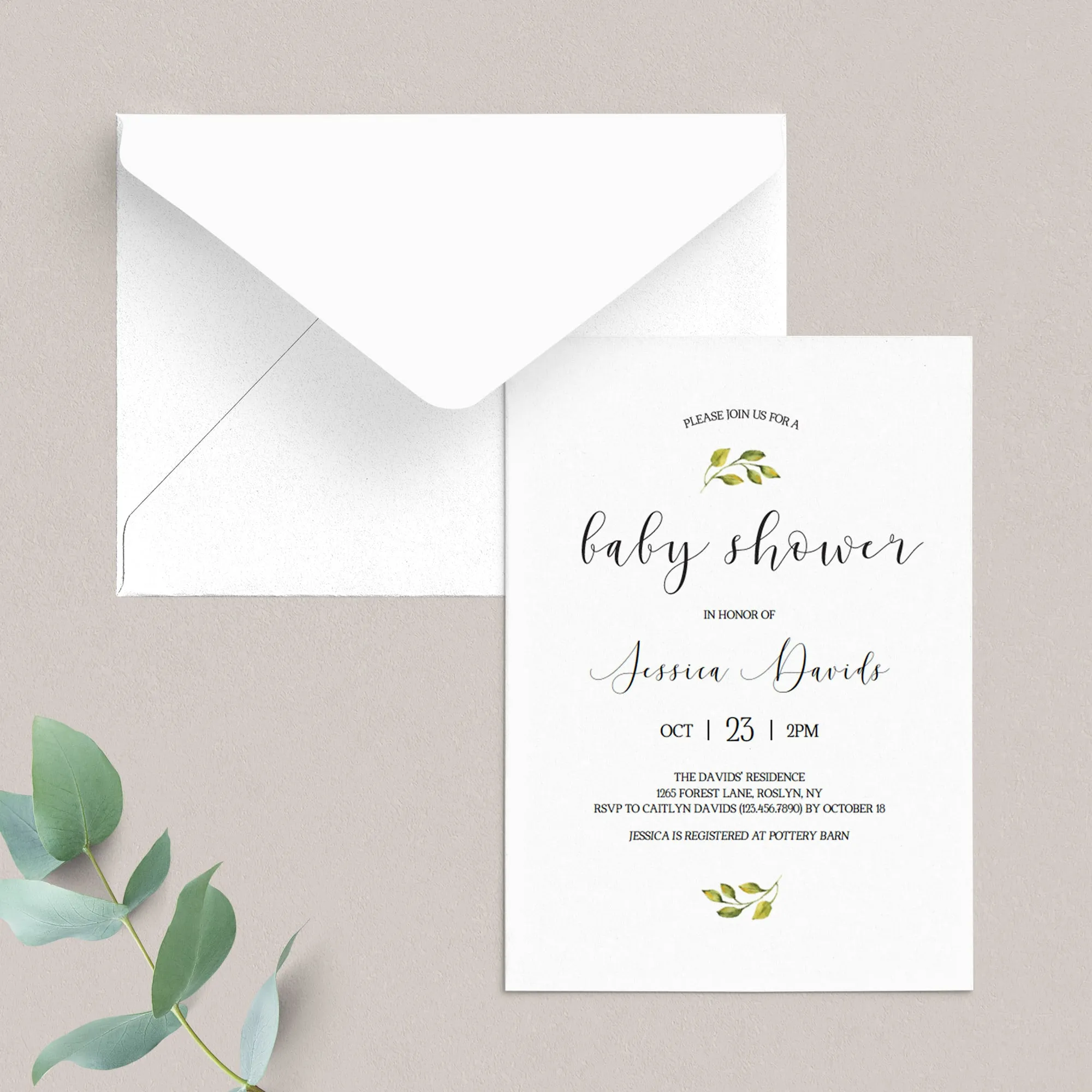Minimalist Baby Shower Invitation Template