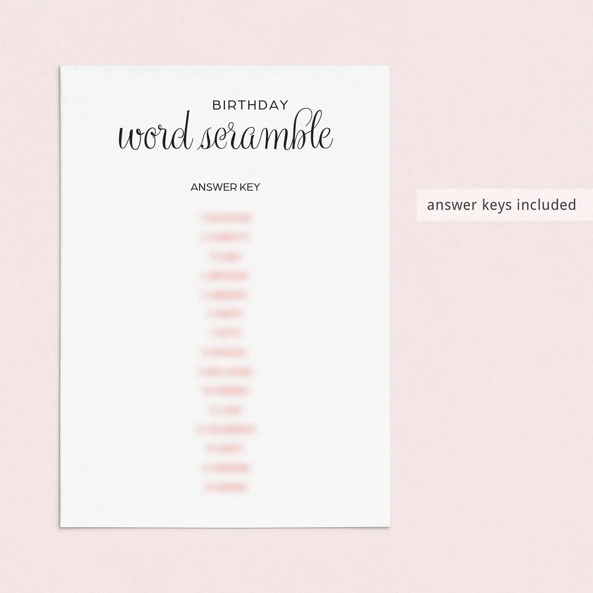 Minimalist Birthday Party Games Bundle Instant Download
