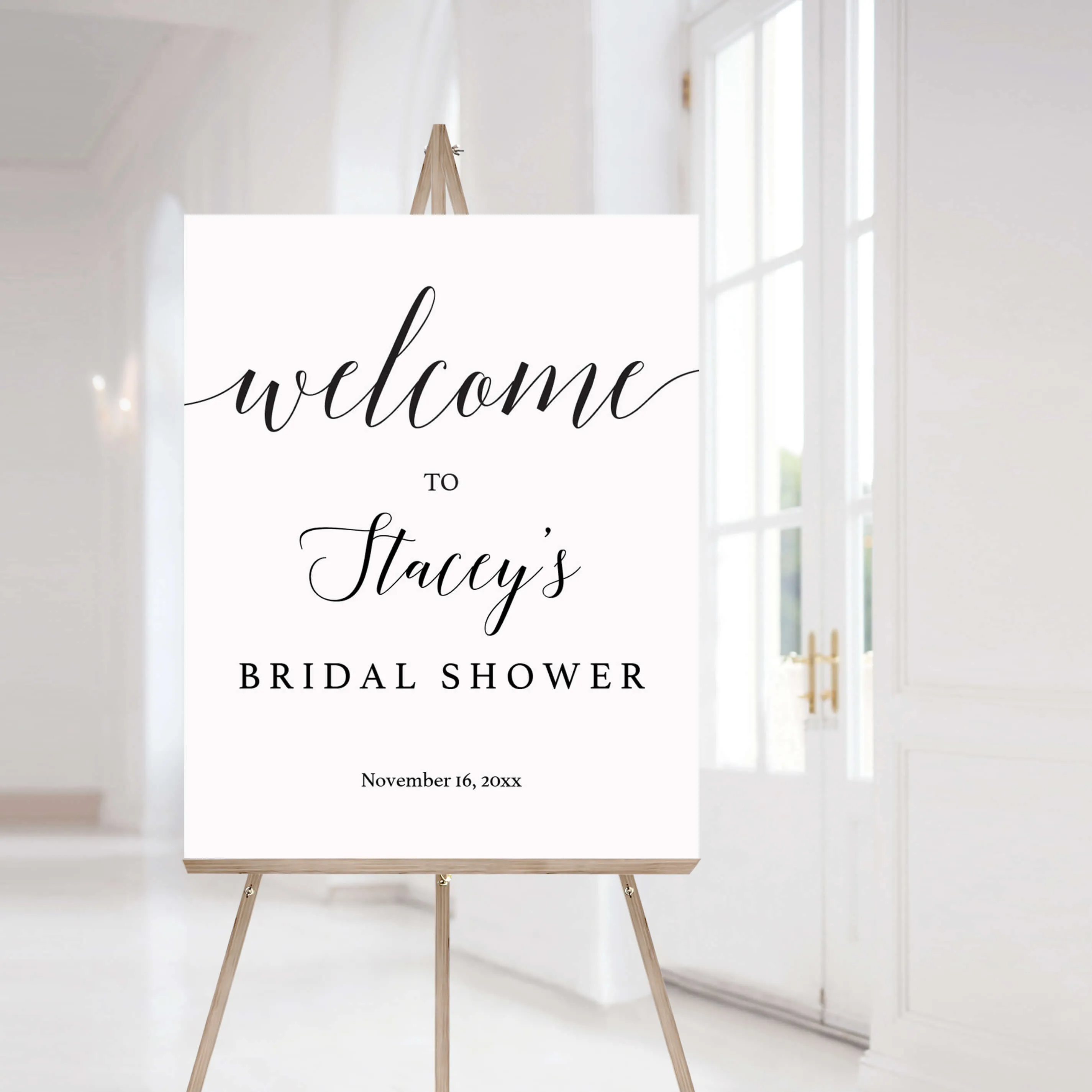 Minimalist Bridal Shower Bundle Black & White Calligraphy