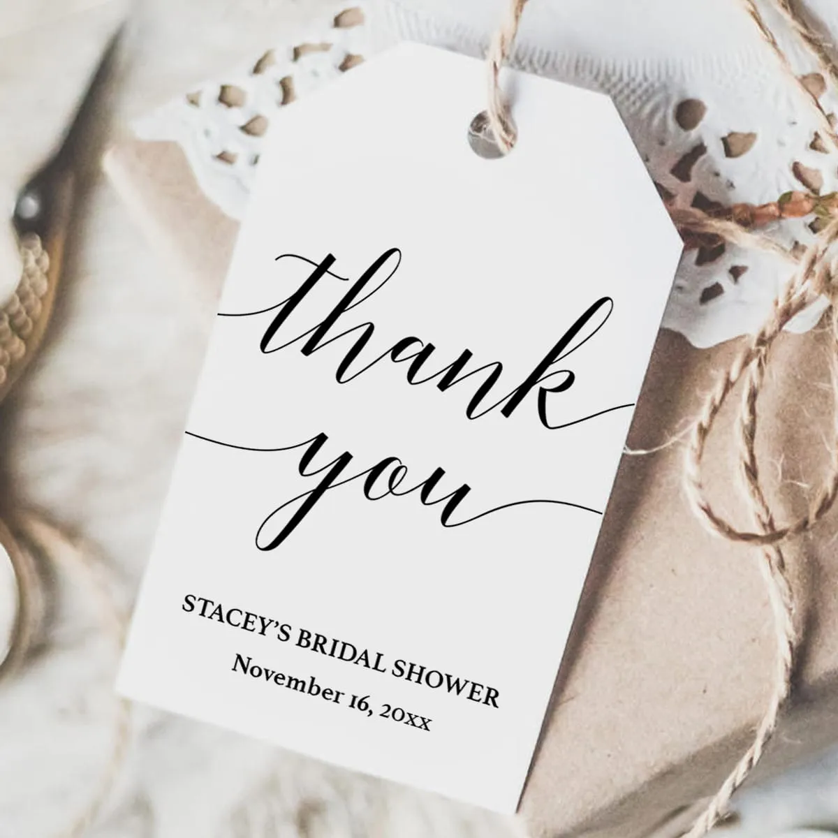 Minimalist Bridal Shower Bundle Black & White Calligraphy