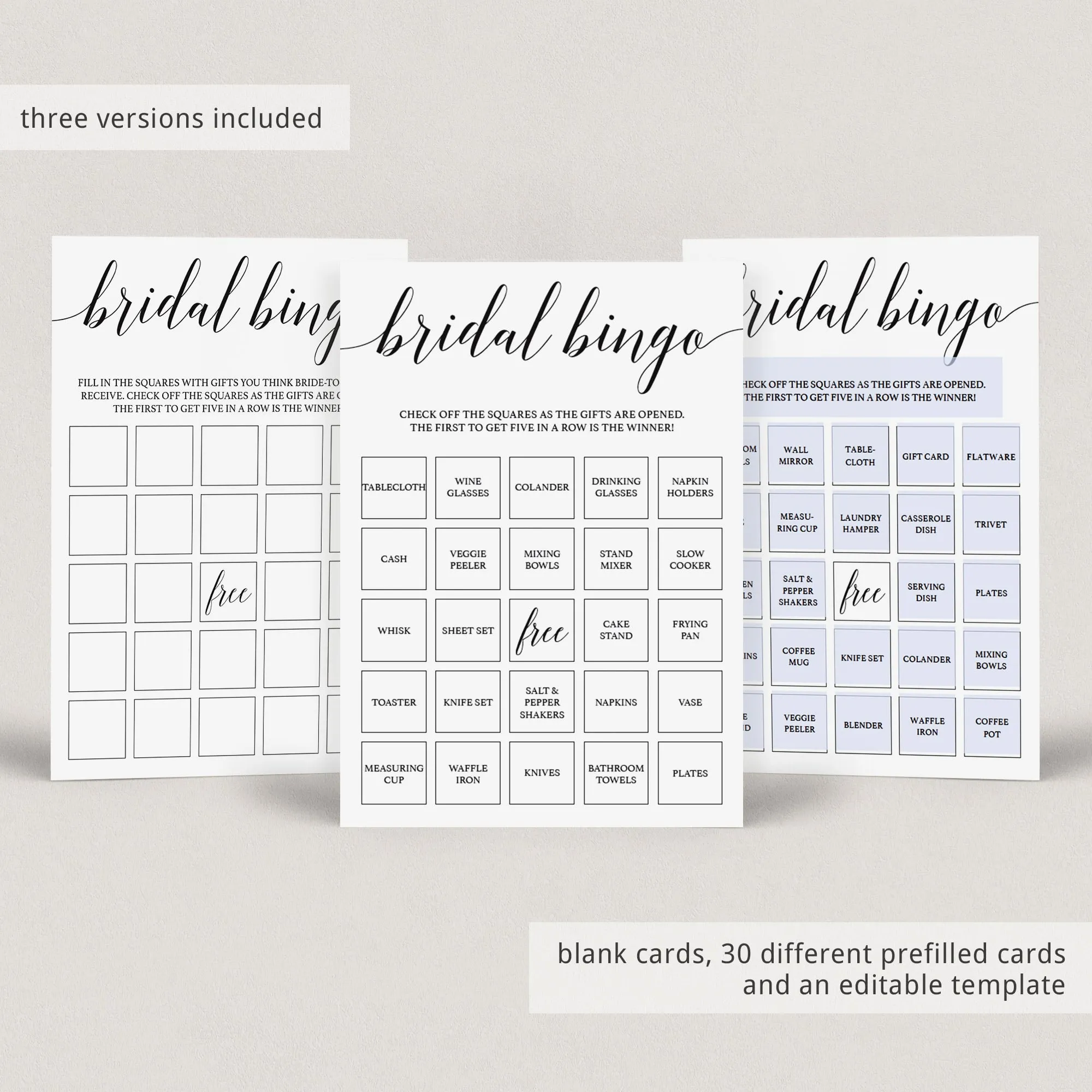 Minimalist Bridal Shower Bundle Black & White Calligraphy